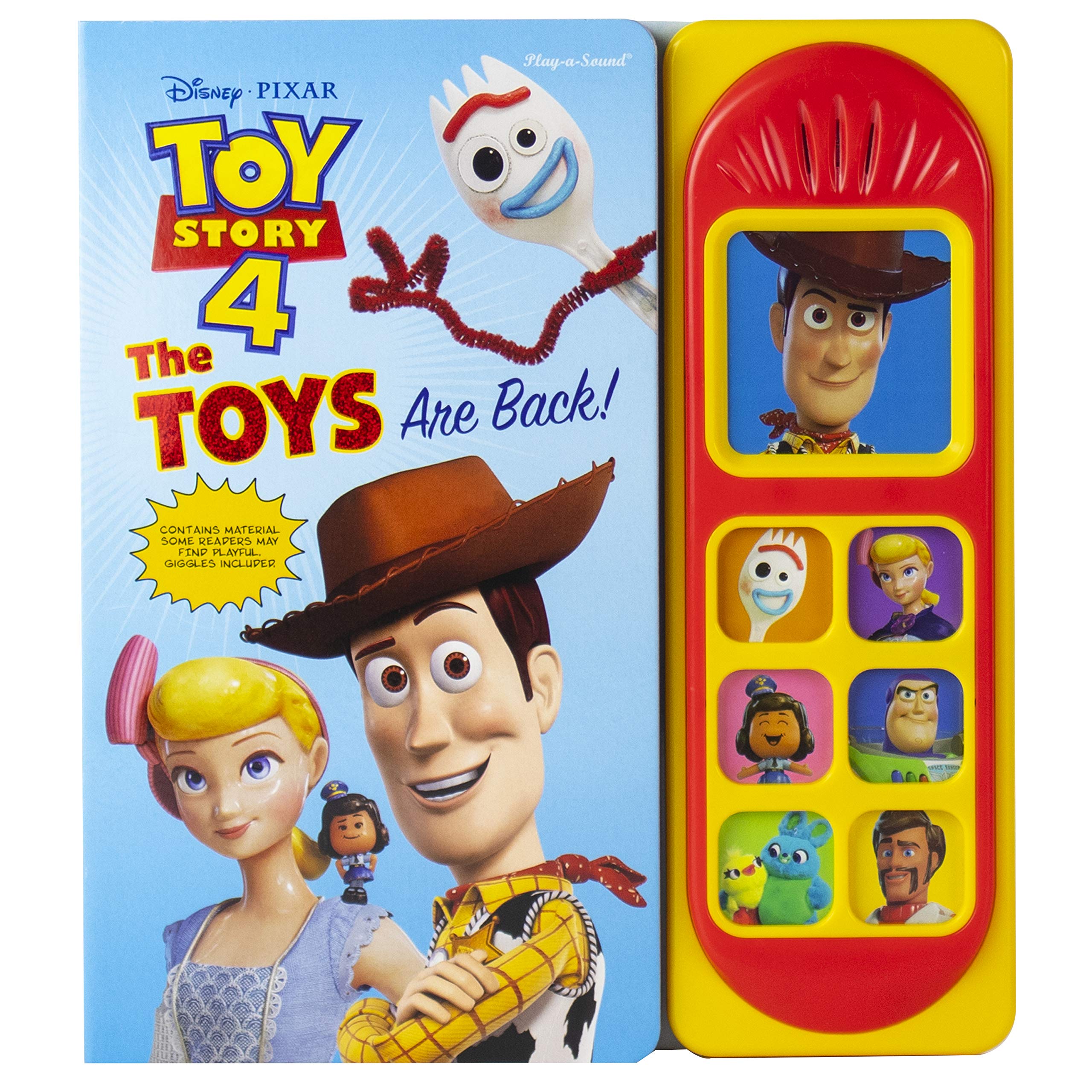 Disney Pixar Toy Story 4 Woody, Buzz Lightyear, Bo Peep, and More! - The Toys are Back! Sound Book - PI Kids (Play-A-Sound)