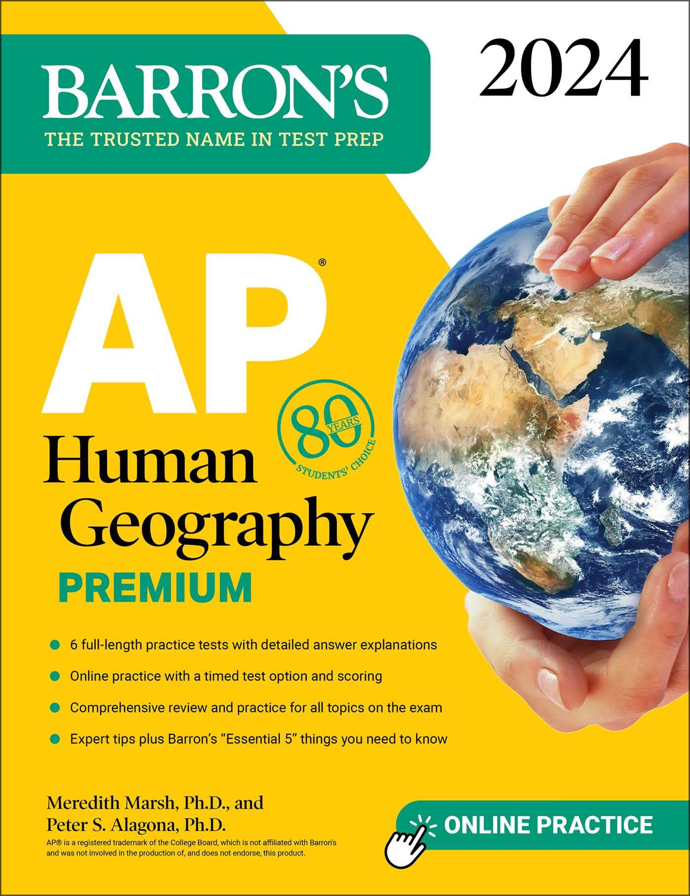 AP Human Geography Premium, 2024: 6 Practice Tests + Comprehensive Review + Online Practice (Barron's AP Prep) - 7772