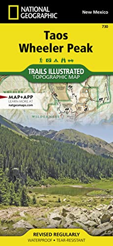 Taos, Wheeler Peak Map (National Geographic Trails Illustrated Map, 730) - 1360