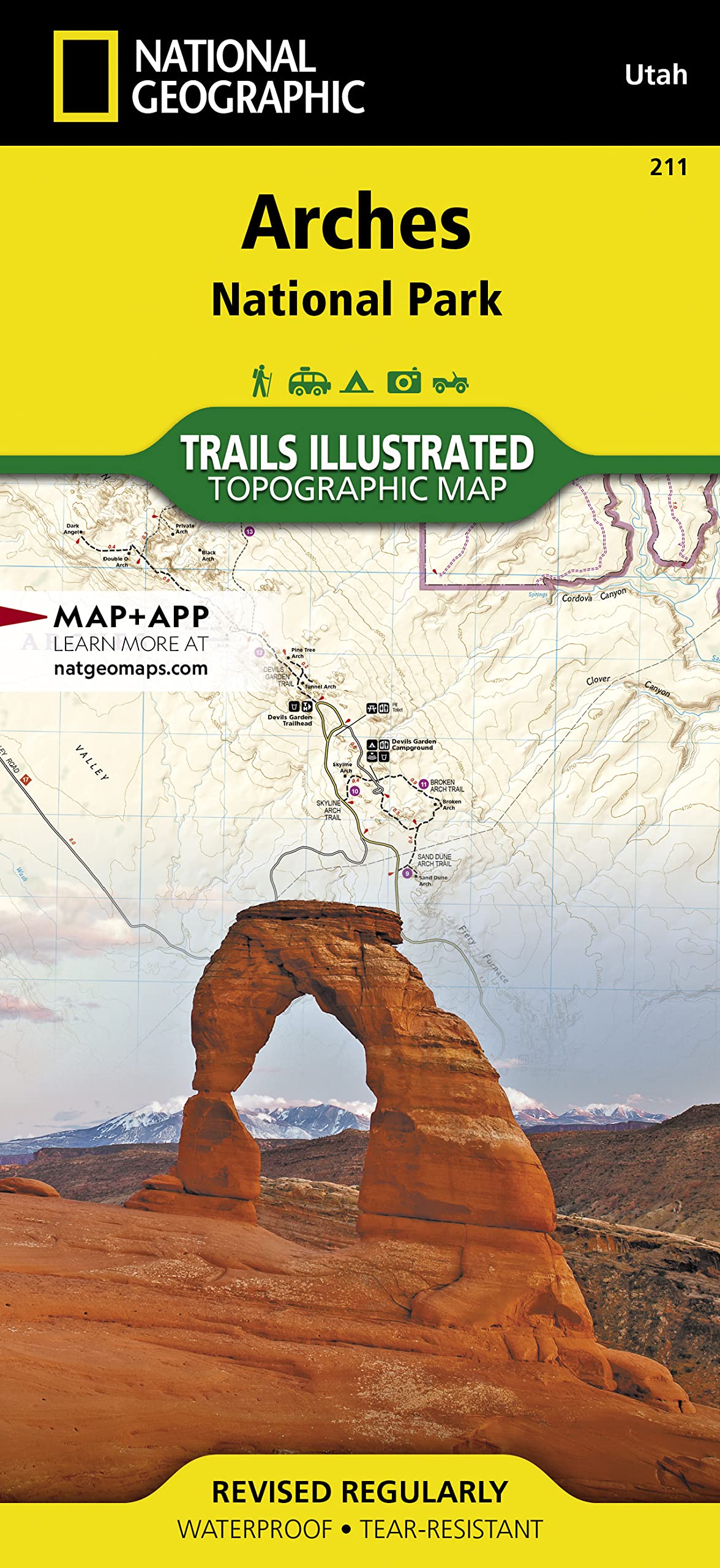 Arches National Park Map (National Geographic Trails Illustrated Map, 211) - 7864