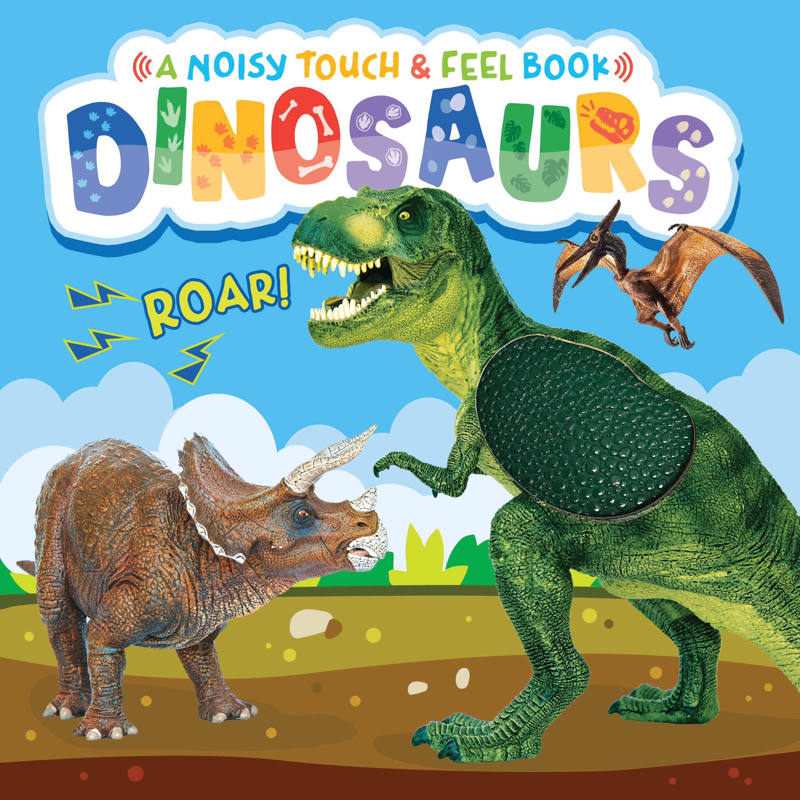 Little Hippo Books Dinosaurs - A Noisy Touch and Feel Sensory Book Featuring Dinosaur Sounds
