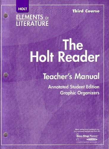 Elements of Literature: Reader Teacher's Manual Third Course - 9526