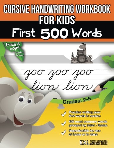 Cursive Handwriting Workbook for Kids: First 500 Words - 1047