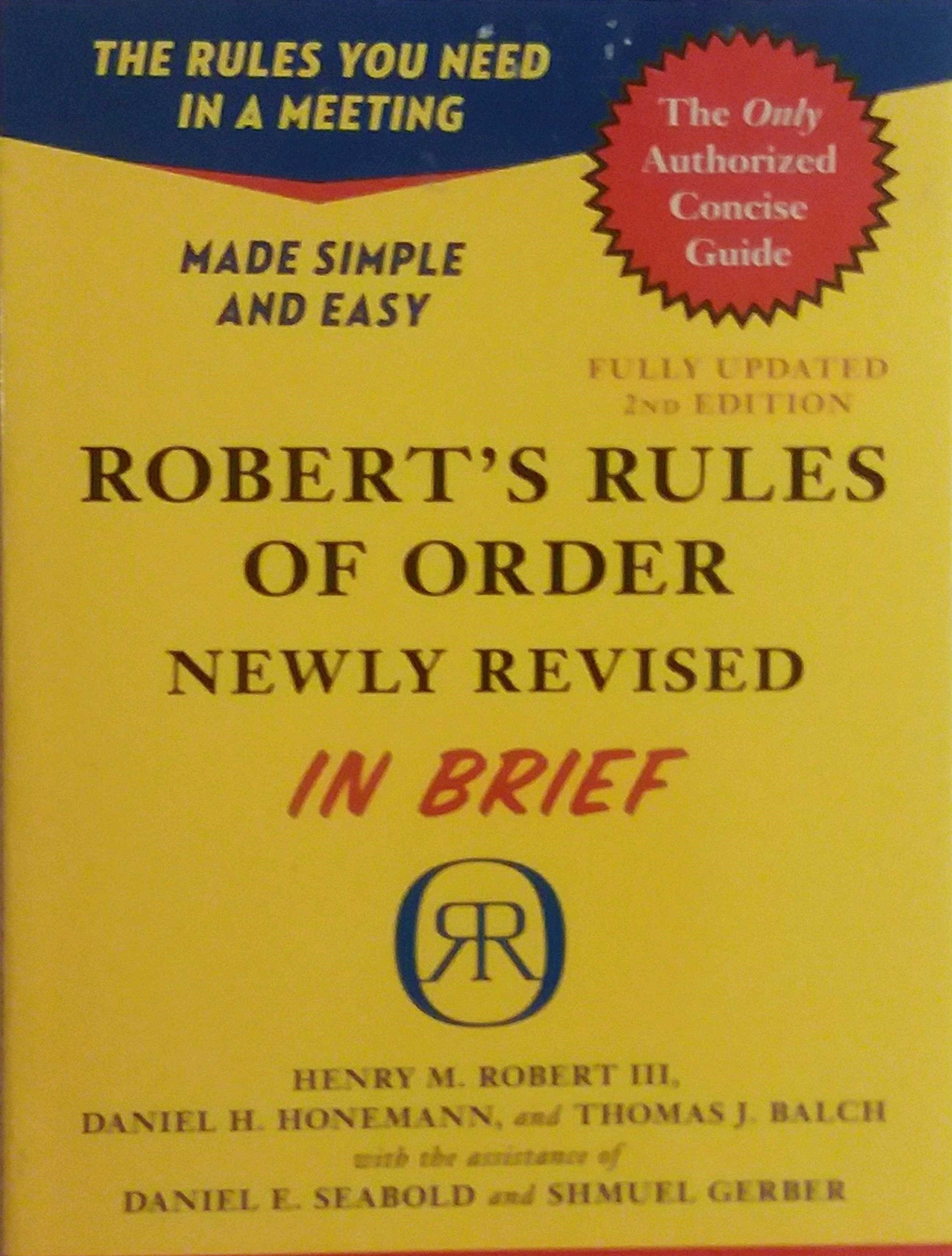 Robert's Rules of Order Newly Revised In Brief, 2nd edition (Roberts Rules of Order in Brief) - 5900