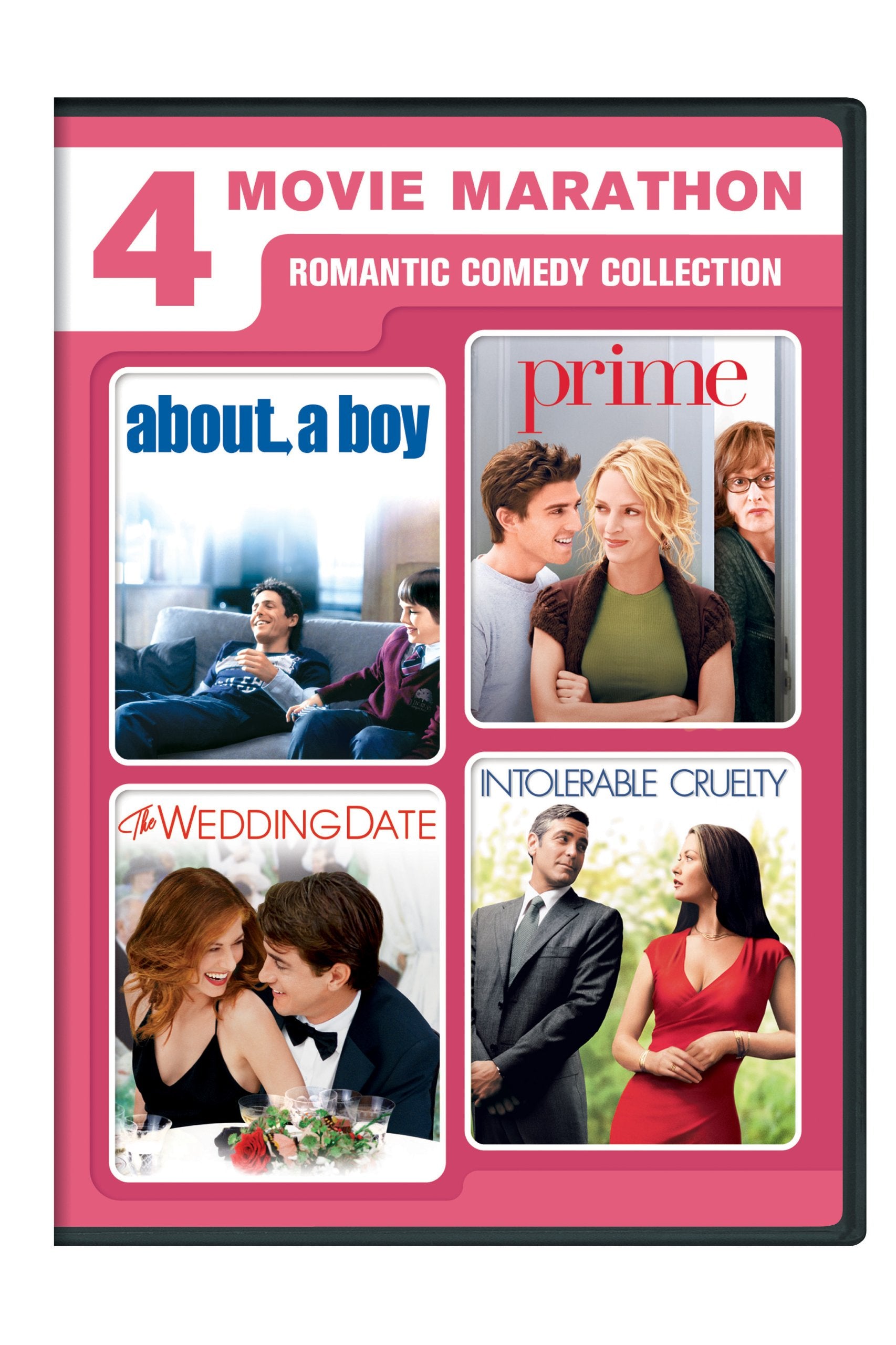 4-Movie Marathon: Romantic Comedy Collection (About a Boy / Intolerable Cruelty / The Wedding Date / Prime) [DVD] - 2702