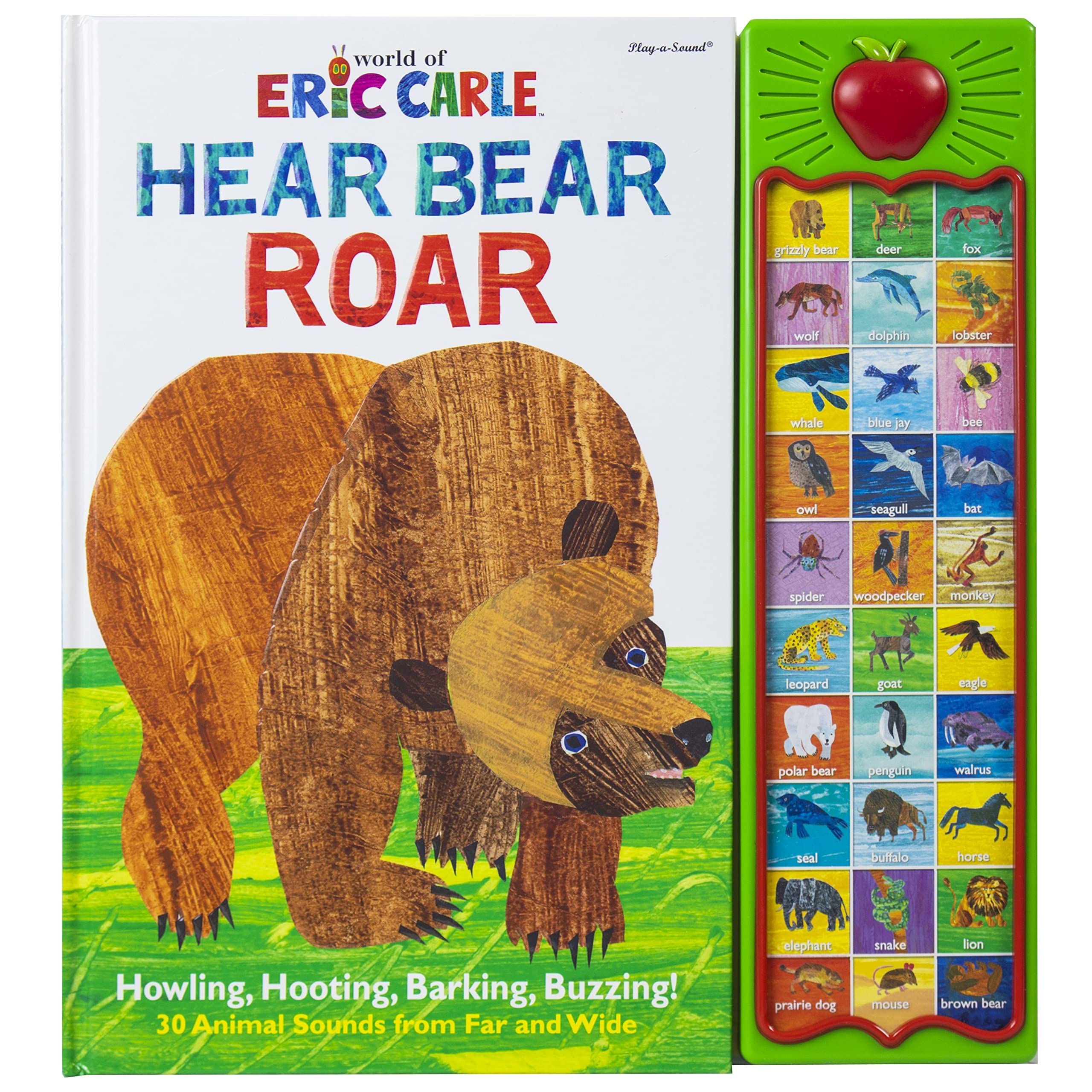 World of Eric Carle, Hear Bear Roar 30-Button Animal Sound Book - Great for First Words - PI Kids - 4528