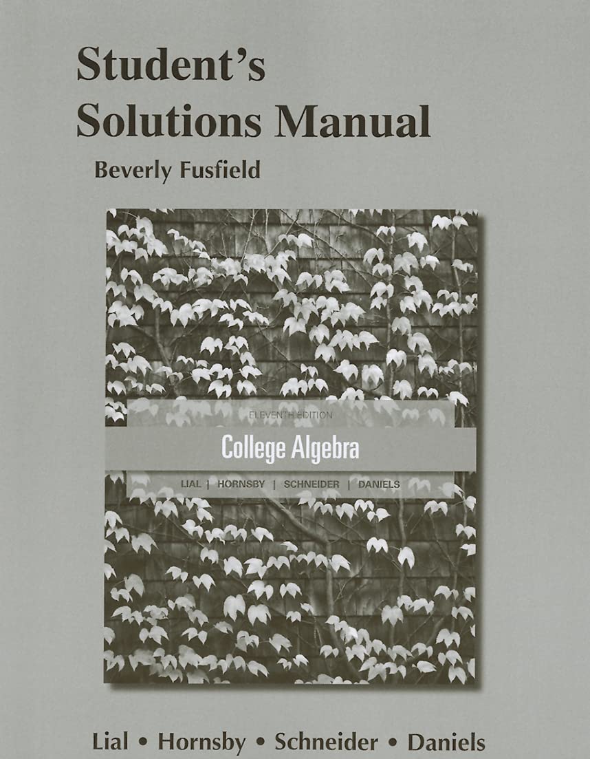 Student Solutions Manual for Essentials of College Algebra - 6153