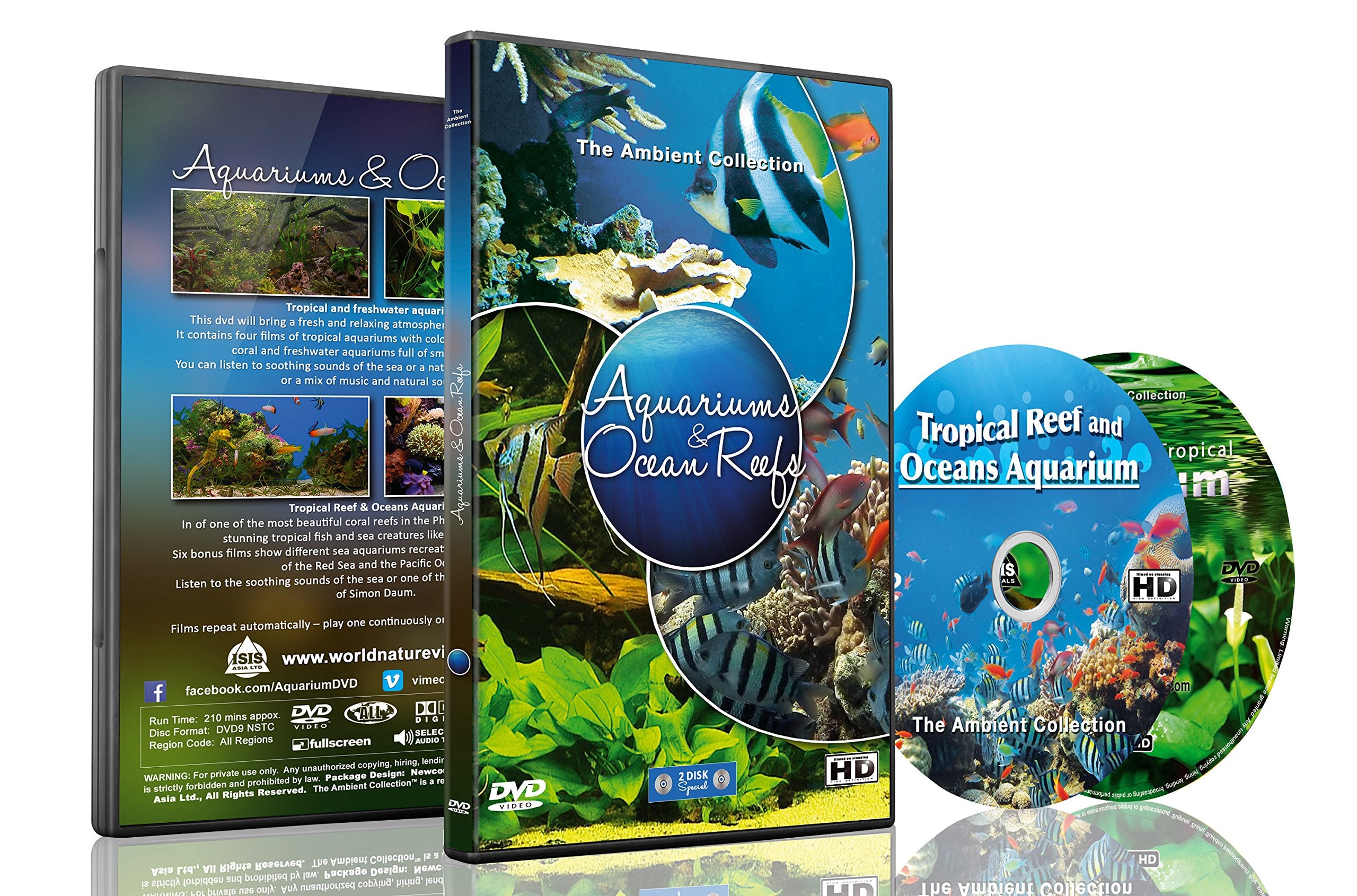 Aquarium DVD - 2 DVD SET Aquariums & Ocean Reefs with Colorful Corals & Fishes - 9136