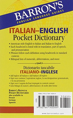 Barron's Italian-English Pocket Dictionary/ Dizionario Tascabile Italiano-Inglese (Barron's Foreign Language Guides) (Italian and English Edition)