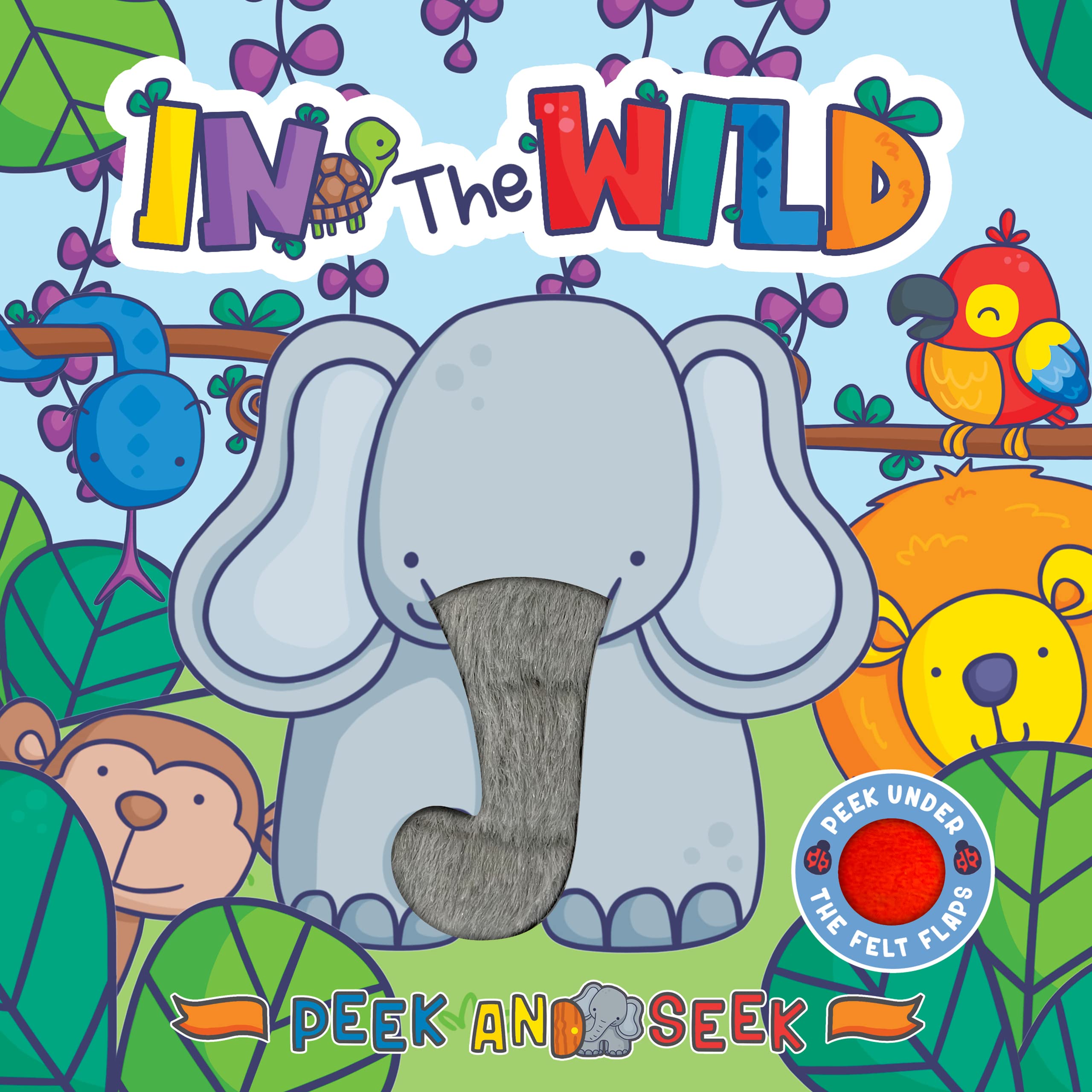 Little Hippo Books Peek and Seek - In the Wild - Children's Sensory Touch and Feel Board Book with Lift-the-Flap Felt Pieces - 2705