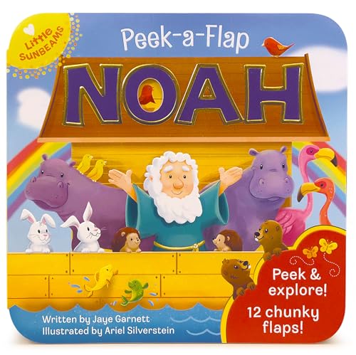 Peek-a-Flap Noah - Children's Lift-a-Flap Board Book Gift for Easter, Christmas, Communion, Baptism (Little Sunbeams) - 1714