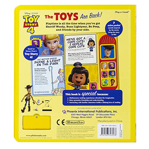 Disney Pixar Toy Story 4 Woody, Buzz Lightyear, Bo Peep, and More! - The Toys are Back! Sound Book - PI Kids (Play-A-Sound) - 9542