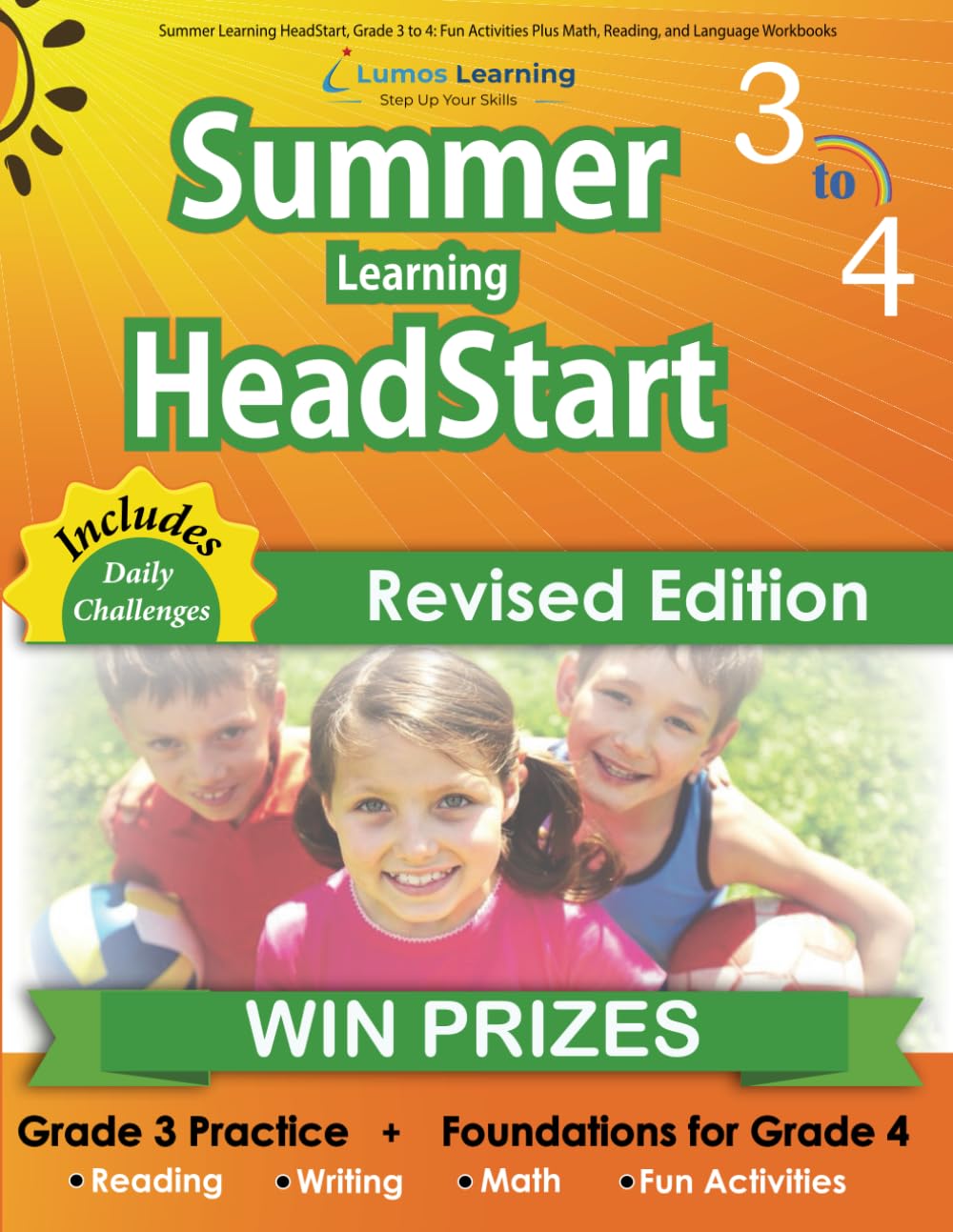 Summer Learning HeadStart, Grade 3 to 4: Fun Activities Plus Math, Reading, and Language Workbooks: Bridge to Success with Common Core Aligned ... (Summer Learning HeadStart by Lumos Learning) - 8689