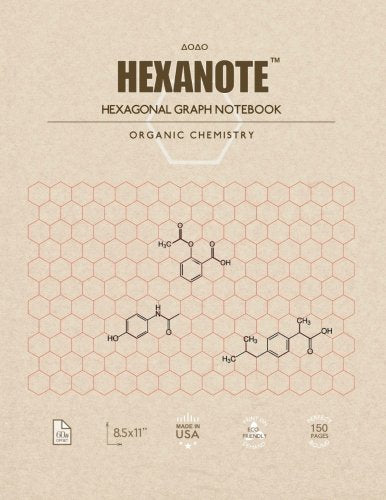 HEXANOTE - Hexagonal Graph Notebook - Organic Chemistry: 150 pages hexagonal graph paper notebook for drawing organic chemistry structures