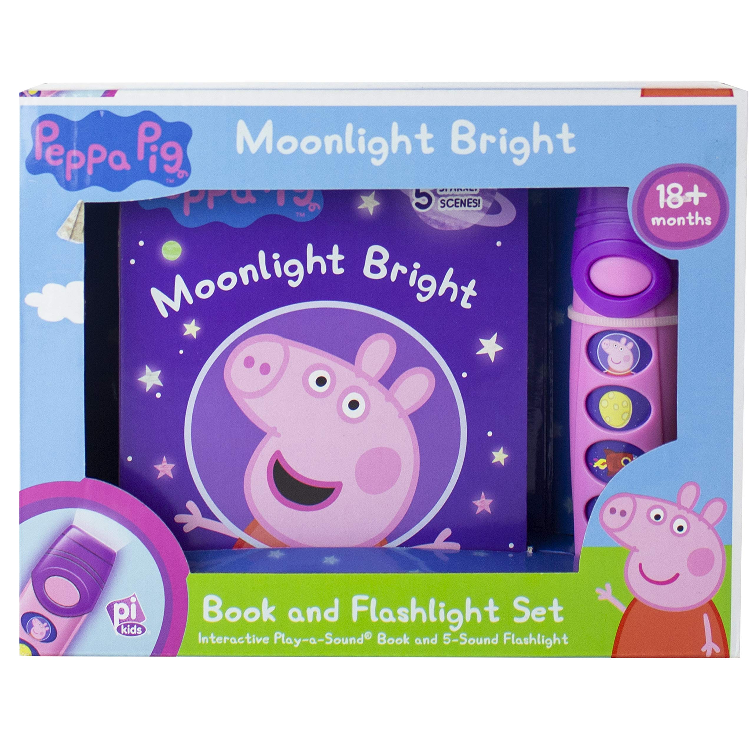 Peppa Pig - Moonlight Bright Sound Book and Sound Flashlight Toy Set - PI Kids - 2248