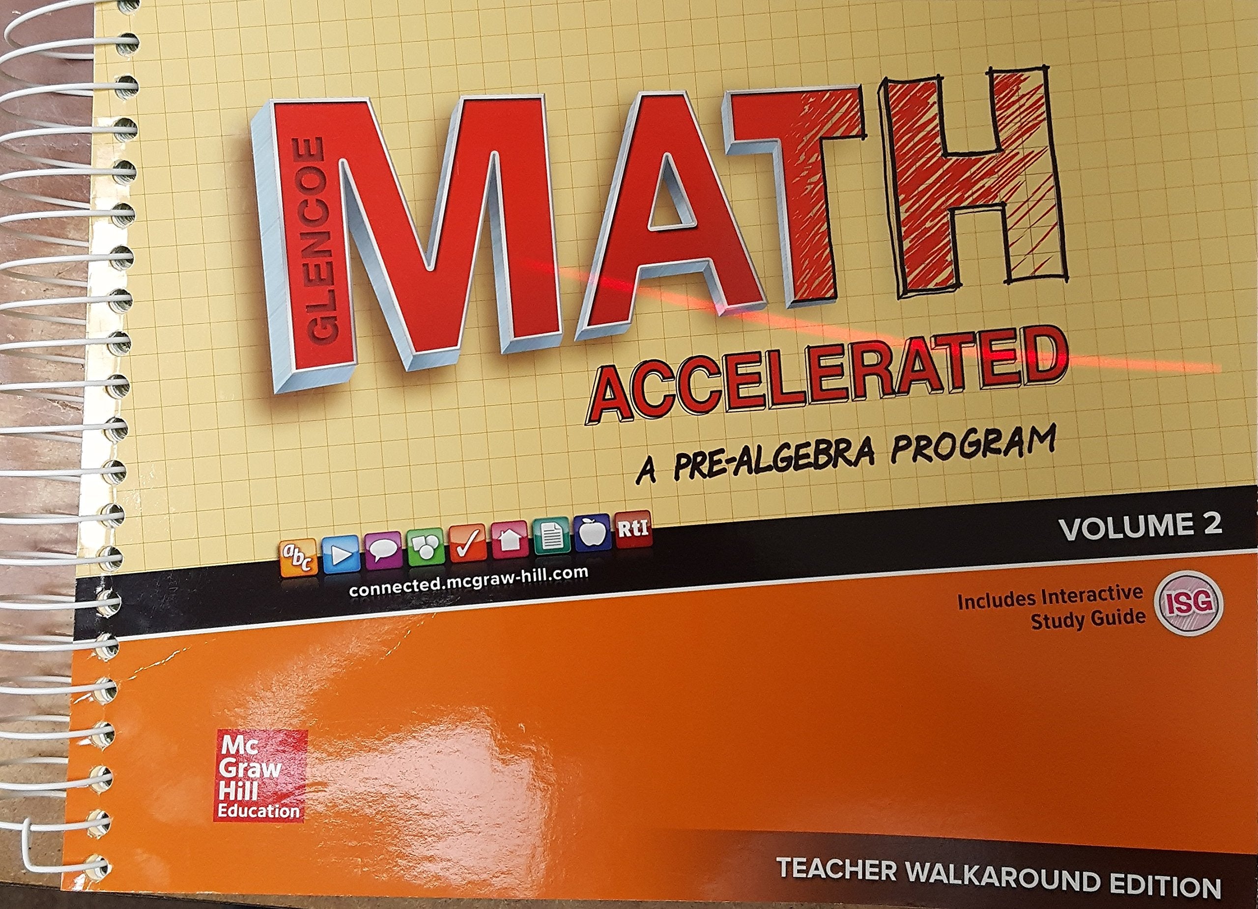 Glencoe Math Accelerated A Pre-Algebra Program, Volume 2, Teacher Walkaround Edition, 9780076721238, 007672123X, 2017 - 3713