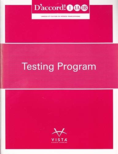 D'accord! ©2019 Level 1, 1A, & 1B: Langue Et Culture Du Monde Francophone (Testing Program) - 8126