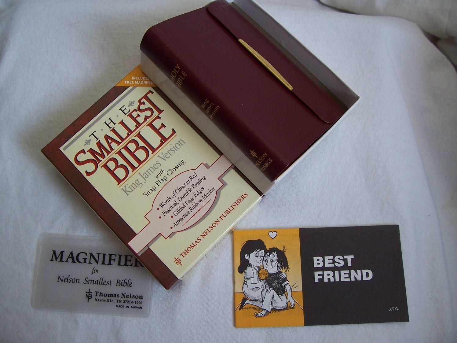 The Smallest Bible (Burgandy, with Snap Flap Closing) - 5920