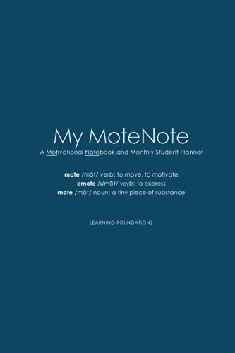 My MoteNote: A Motivational Notebook and Monthly Student Planner - 7383