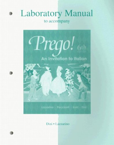 Laboratory Manual to accompany Prego! An Invitation to Italian - 5216