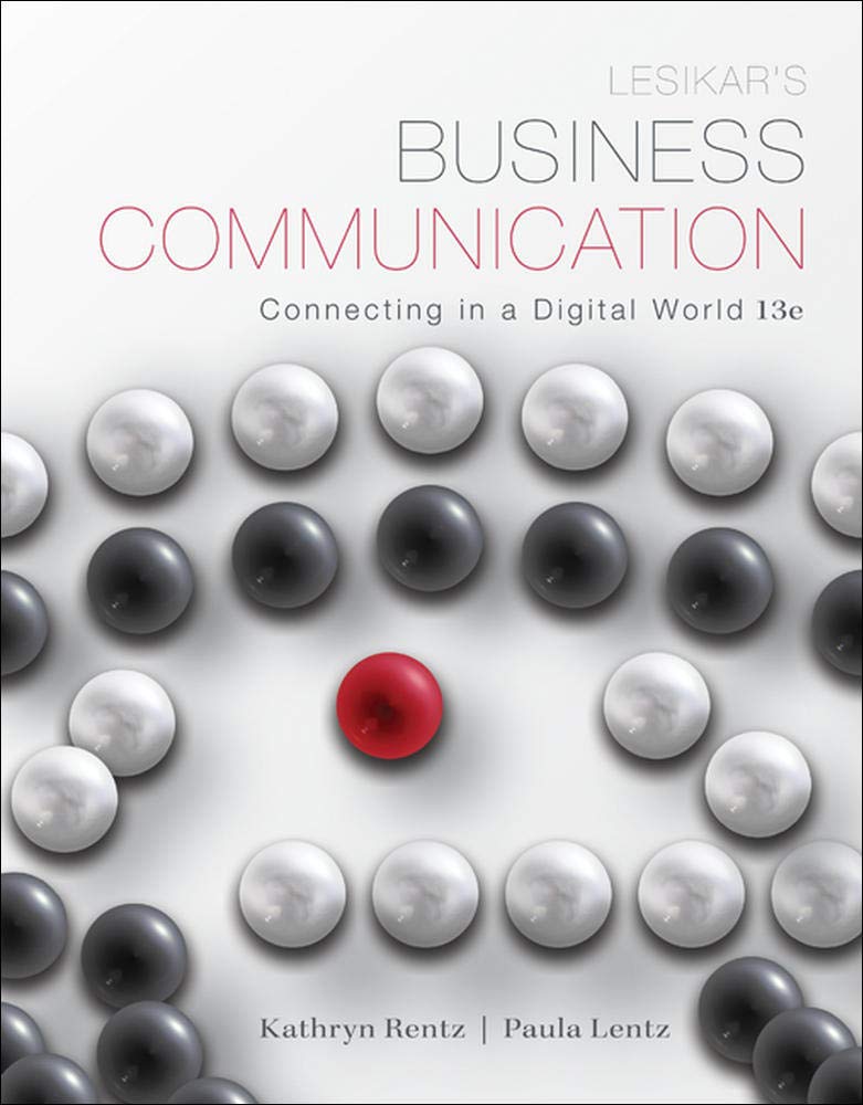 Lesikar's Business Communication: Connecting in a Digital World - 8429