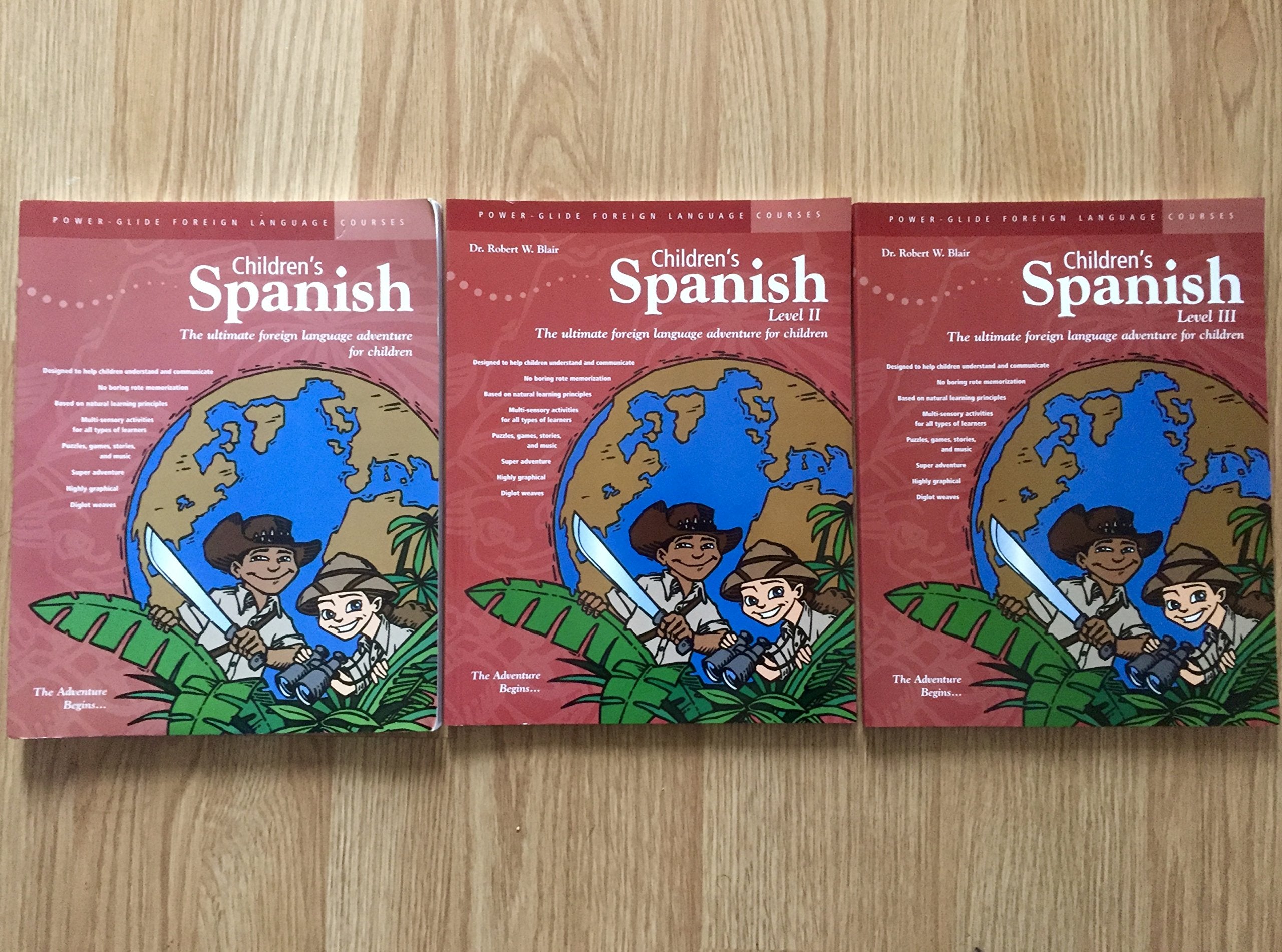 Spanish for Kids: Power-Glide Children's Spanish Adventure Course Activity Books Levels 1-3 - 9597