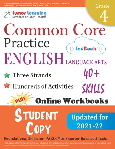 Common Core Practice - 4th Grade English Language Arts: Workbooks to Prepare for the PARCC or Smarter Balanced Test, Student Copy: CCSS Aligned - 3320